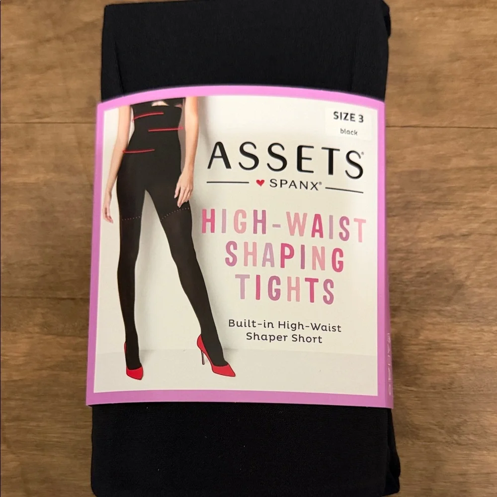 Assets By Spanx Black High-Waist Shaping Tights size 3